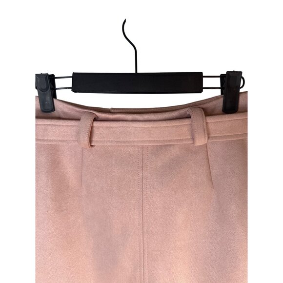 2/$30 ZARA Pink A-Line Mini XS Skirt With Belt Faux Suede - Picture 6 of 12